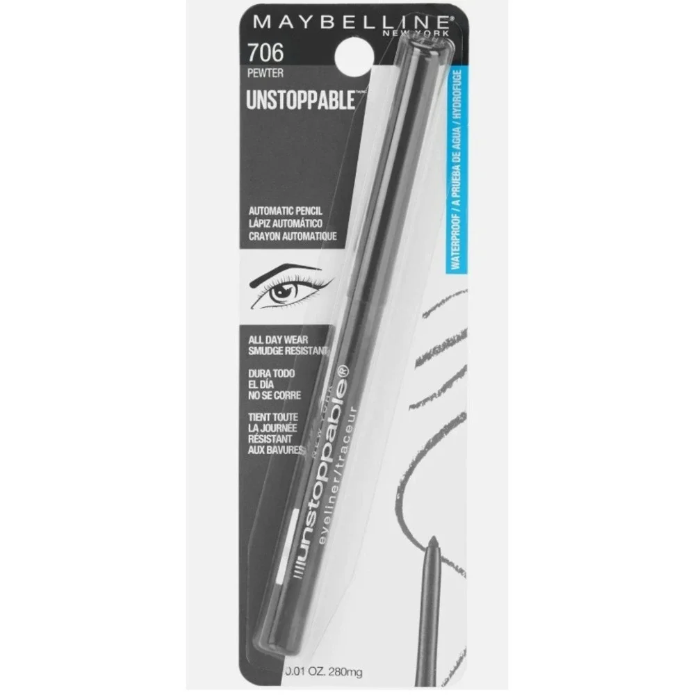 Maybelline Unstoppable Waterproof Eyeliner 706 Pewter Automatic Pencil New